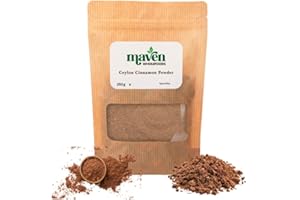 Maven Wholefoods Ceylon Cinnamon Powder (True) 250g | GMO Free | Vegan | Natural | Raw | No additives | No Preservatives| Suitable for Vegetarian | Packed Fresh in Resealable Bags