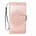 Produktbild Leder Hülle für Samsung Galaxy S4 Hülle, ZCRO Leder Tasche Schutzhülle Flip Case Brieftasche Wallet Handyhülle Klapphülle PU Leder Cover Etui mit Blumen Muster Elegant Entwurf Magnet Kartenfach Standfunktion und Handschlaufe Ultra Dünn Slim Portmonee Design mit Stift Stylus Lederhülle Handy Schutz Taschen Hüllen Bookstyle Stoßfest Bumper Case Schale Handytasche für Samsung Galaxy S4 (Rose Gold)
