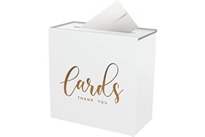 Prounion White Card Box Acrylic Wedding Card Box for Reception, Elegant Large Wedding Gift Card Holder Box with Lid, Acrylic Wedding Card Envelope Money Holder Box Card Box for Wedding Party Birthday