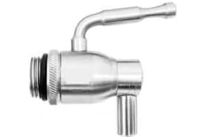 Megashopitalia Rubinetto in Acciaio Inox a Sfera per Fusto Olio Vino Birra con Beccuccio Ruotabile Salvagoccia 1/2 Pollice