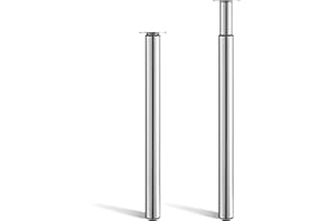 Toemics 2 Pcs Breakfast Bar Legs 710-1100mm Height Adjustable Table Leg Metal Kitchen Worktop Leg Furniture DIY Dining Table Legs with 60mm Diameter Chrome Plated