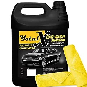 Yotal Extra Car Shampoo For Car Care 5LTR With Two Piece Microfiber Cloth 40 x40cm.