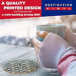 Destination Vinyl ltd Great Coasters (Set of 2) Round with - Nuclear Reactor Dials Energy Drink Glossy Coasters/Tabletop Protection for Any Table Type #2351