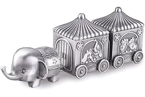 Feyarl First Curl and Tooth Elephant Keepsake Box Fairy Teeth Box for boy girls Christmas Birthday Kids Shower Christening Gift