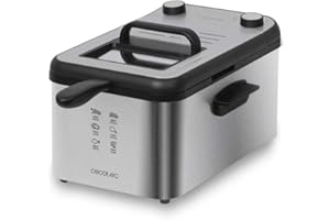 Cecotec Friggitrice elettrica CleanFry Infinity 3000. Capacità olio 3 L, filtro OilCleaner, 2400 W, lavabile in lavastoviglie e timer 30 min.