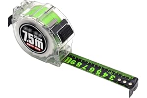 Aoyswuz Cinta Métrica de Acero 7.5 m * 25 mm Cinta Métrica Autoblocante Carcasa Transparente para Varias Mediciones Planas