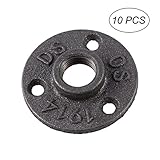 BESTOMZ 10pcs 1/2' Bride de plancher noire pour Tuyau De Montage en fonte malléable BSP fileté