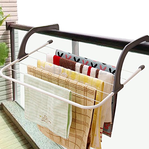 Wäschetrockner für Balkongeländer Heizkörper Praktischer Multifunktion Wäscheständer (Grau)