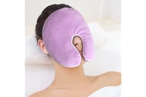 NEWGO Face Heating Mask for Sinus, Microwavable Heating Pad, Warm Cold Compress Sinus Pillow, Natural Reusable Relief for Dry Eyes, Migraines, Headache, Sinus Pressure and Relaxation(Purple)