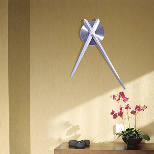 URAQT 3D Wanduhr Uhrwerk & Uhrzeigern Modern für die Wand, mit 2 Nadeln (weiß) - 4