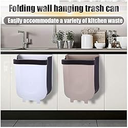 88AMZ Poubelle Cuisine Encastrable Poubelle Suspendue Poubelle Pliante Kitchen Poubelle Pliable Wall Mounted Bacs à ordures pour Bureau Cuisine Salle de Bain Conteneur Poubelle (café)