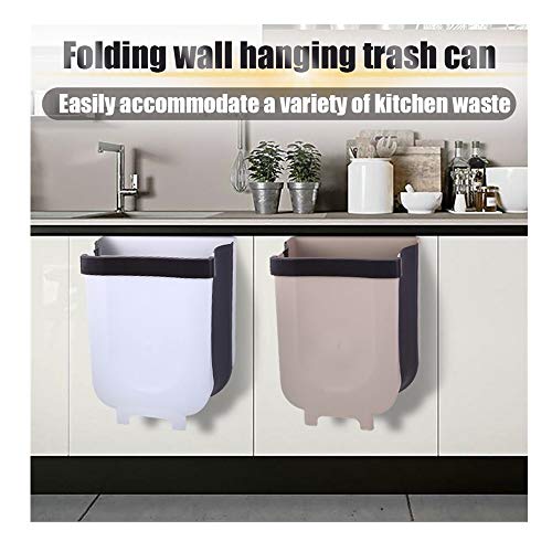 88AMZ Poubelle Cuisine Encastrable Poubelle Suspendue Poubelle Pliante Kitchen Poubelle Pliable Wall Mounted Bacs à ordures pour Bureau Cuisine Salle de Bain Conteneur Poubelle (café)