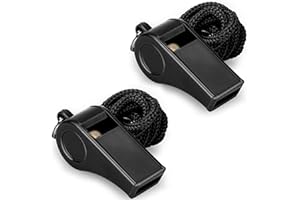 Fischietto Hipat, 2 confezioni di fischietti sportivi in plastica con cordino, fischietto forte e nitido, ideale per allenatori, arbitri e funzionari