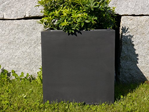 Pflanzkübel der BUNDESGARTENSCHAU 40x40x40cm aus Fiberglas in schwarz-anthrazit, Blumenkübel, Pflanztöpfe - 2