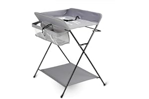 Futchoy Table à Langer Pliante avec Panier de Rangement Table à Langer avec Structure en Fer Charge Max 25KG pour Nouveaux-Nés (non roues)