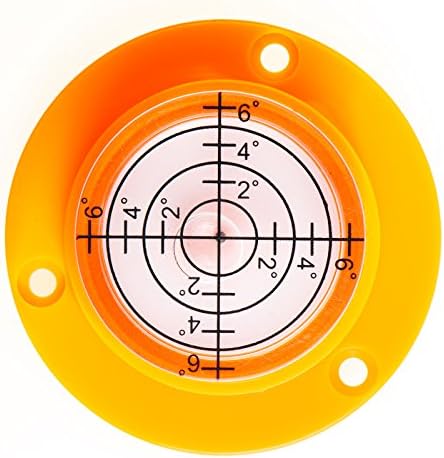 Circular Level with Neon Orange Flanch and Square Details Ø 49 mm height: 16 mm
