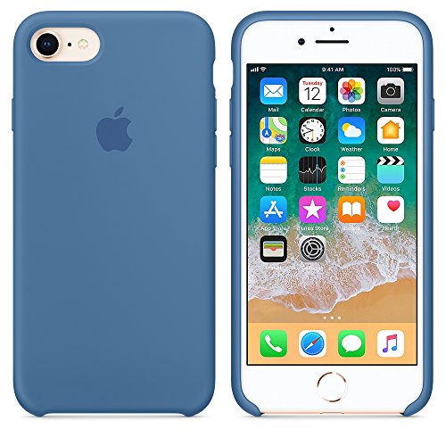 Funda para iPhone 7/8 Carcasa Silicona Suave Colores del Caramelo con Superfino Pelusa Forro,Anti-rasguños Teléfono Caso para Apple iPhone 7/8 (iPhone 7/8, Azul Vaquero)