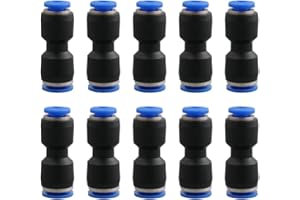 Yuiturt 10 Stück Pneumatik Steckverbinder 4mm bis 6mm, Pneumatischer Anschluss Druckluft Verbinder, Push in PE Kunststoff Schnellkupplung Pneumatische Rohrverschraubungsverschraubung