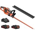 BKR Cordless Hedge Trimmer, 40V Electric Hedge Trimmers with 22-Inch Dual Action Blades, 3/4" Cutting Capacity, 2.0Ah Battery- LG1072