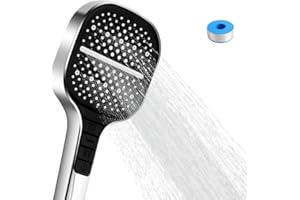 CKABELLY Shower Head, 8 Modes Shower Head High Pressure, Universal Shower Head with Quick Adjustment of The Shower Mode by Pressing The Button for Adults, Children, Pets (Hose not Included)