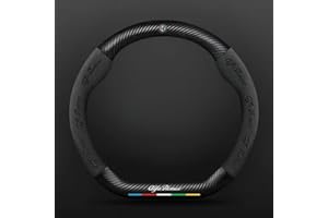 XMCMBS Coprivolante per Auto in Pelle per Alfa Romeo Giulietta, Traspirante e Antiscivolo, Copri Protezione Volante Auto, Accessori Interno,Black