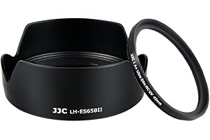 JJC - Juego de filtros UV y Parasol Tipo Flor de Bayoneta para Objetivo Canon RF 50 mm F1.8 STM, reemplaza el Parasol Original Canon ES-65B