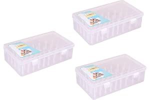 F FITYLE 3x Caja de Almacenamiento de Coser Vacía Grande Soporte Organizador de Caja de de Coser