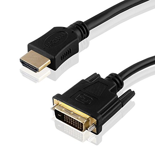 "BestPlug" 7,5 Meter High Quality DVI HDMI Kabel / DVI-D 24+1 Stecker auf HDMI Stecker vergoldet / geeignet für HD FullHD / Schwarz