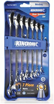 KINCHROME COMBINATION GEAR SPANNER SET 7 PIECE Sizes: 8, 10, 12, 13, 14, 17, 19 mm