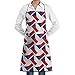 Produktbild Bib Apron with 2 Pockets Czech Republic Flag Weave Extra Long Ties Kitchen Aprons for Women and Men, Resistant to Droplets cooking apron