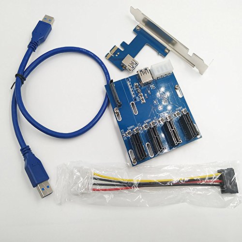 Hrph Neue PCIe 1 bis 4 PCI Express 1X Steckplätze Riser Card Mini ITX zu extern 4 PCI-e Slot ad - 2