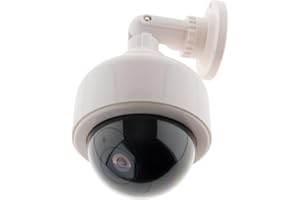 Otio - Cámara de Vigilancia Ficticia Exterior con LED - Diseño Elegante Y Sobrio - Simula Una Grabación De Video - Kit De Tornillos Incluido para Montaje En Pared - Blanco