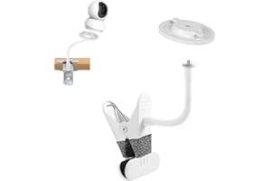 Lonnky Support à clip flexible pour caméras TP-Link Tapo C200/C210/C220/C230, support de serrage réglable de 15 cm pour la sécurité intérieure et extérieure et la surveillance de bébé