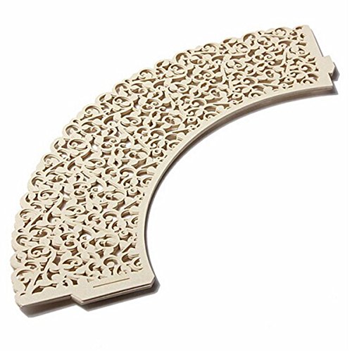 OULII Cupcake Wrappers Hochzeit Cupcake Dekoration Geburtstag Baby Baby-Dusche wickeln 50-Pack (cremeweiß) - 4