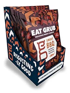 Knusprige Grillen Ger&ouml;stete Snacks by Eat Grub (12er Packung ger&auml;uchertes BBQ)