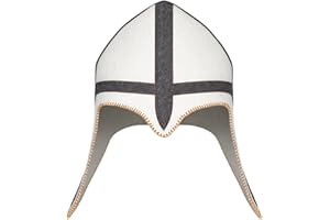 ASKOLD Wool Sauna Cap - Finnish Viking Design, Banya Hat for Men, White, 7.375