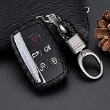 especial 2: fibra de carbono QCYSTBTG Patrón de Fibra de Carbono Silicona Funda de Llave de Coche de automóvil Sin Llave Cubierta de Cubierta remota, para Land Rover Range Rover Defender Discovery LR4 Jaguar