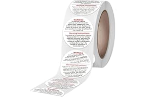 DWANG 500 Pieces 1 inch White Candle Warning Labels, Candle Sticker Label Candle Safety Sticker, Candle Warning Labels Stickers for Candle Making DIY Candle Making, Candle Jars and Tins Warning Labels