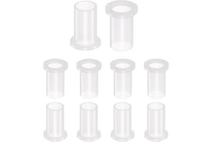 QUARKZMAN 10pz Cuscinetti Manicotto Flangiati Boccole in Plastica 8mm Foro x 9,55mm OD x 17,5mm Lunghezza Boccole Nylon, Bianco
