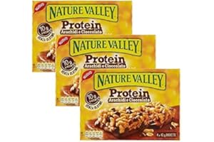 GENERICO Nature Valley® | Barretta Proteica Morbida Arachidi e Cioccolato | Barretta Ricoperta al Gusto di Cioccolato - 3 x 160 Gr (Tot 12 Barrette)