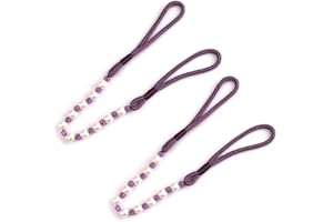 VOKENFORU 2 Pieces Pearl Curtain Tiebacks 80cm Bead Curtain Straps Dark Purple Pearl Tie Backs for Window Drapery Home/Office