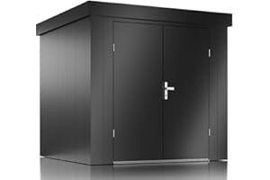 ILESTO Abri de Jardin John - Fabriqué en Acier Krupp Durable - Rangement Outils, Velo, Tables, Chaises, Barbecue, Jouets, Équipements Jardinage - John, Anthracite - 226 x 226 x 213cm
