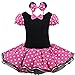 Produktbild Tiaobug Mädchen Kinder Kostüm Halloween Weihnachten Ballettkleid Party Hochzeit Tutu Kleid +Ohren (98-104, Rosa)