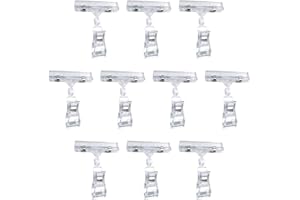 Abiyou 10 Piezas Clips Giratorios de Plástico de Etiqueta, Signo de Mercancías Clip, Etiqueta Pinza de Precios Clip, Clip de Letrero de Exhibición Giratorio, para Etiquetas de Precios, Logotipos