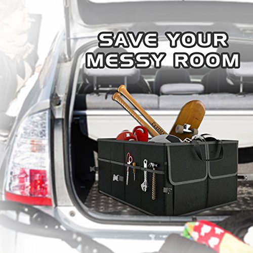 Sac de Voiture CAMTOA Organisateur Coffre du Tissu Oxford - Organisateur de Stockage de Voiture Automatique / Organisateur de Rangement Pliable / Organisateur de Coffre / Organisateur Pliant