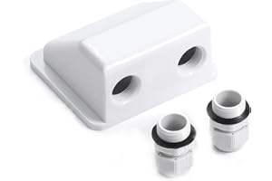 enjoy solar ABS 2-fold cable bushing Spoiler di contenimento del modulo solare in bianco, ideale per camper Caravan Barca