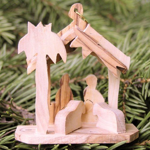 Junker Verlag Olivenholz Krippe – Holz Weihnachtskrippe aus Olivenholz 