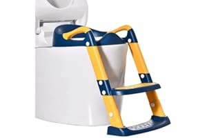 FRILLA Toilettensitz Kinder mit Treppen | Kinder WC Sitz mit Spritzschutz und Griffen, Klappbar, Reisetauglich | für Kindern ab 18 Monaten | KIDDISTEP