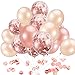 Price comparison product image Pllieay 55 Pieces Rose Gold Balloons Set Including 15 Pieces Confetti Balloons, 20 Pieces Rose Gold Latex Balloons, 20 Pieces Champagne Gold Latex Balloons for Birthday Wedding Party Decorations