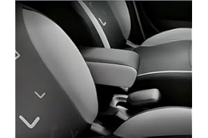 DRIVE DESIGN Bracciolo compatibile per 500L 2012-2017 ecopelle nero con laterali grigi e cuciture grigie REGOLABILE IN LUNGHEZZA Armrest mittelarmlehne appoggiabraccio compatibile 500 L fabbricato in Italia